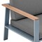 Armen Living Nofi 4 piece Outdoor Patio Set in Gray Finish with Gray Cushions and Teak Wood SETODNOGR - alternate 3